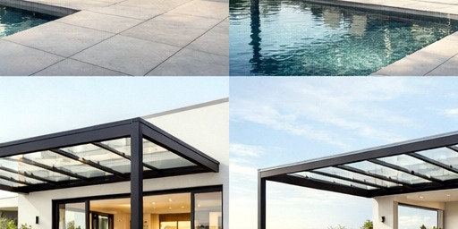 Luxury glass pergola with modern steel frame - image 2